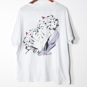 Boys Lie Graphic T Shirt White Black Emo Heartbreak Streetwear One Size